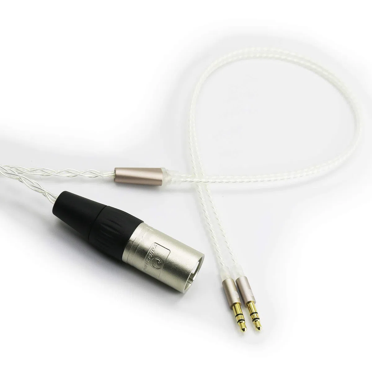 Ablet HiFi-Kabel, 4-polig, XLR symmetrischer Stecker auf Dual 3,5 mm Stecker, kompatibel mit Beyerdynamic T1 2. / T5p Kopfhörer der zweiten Generation, versilbertes Ersatzkabel