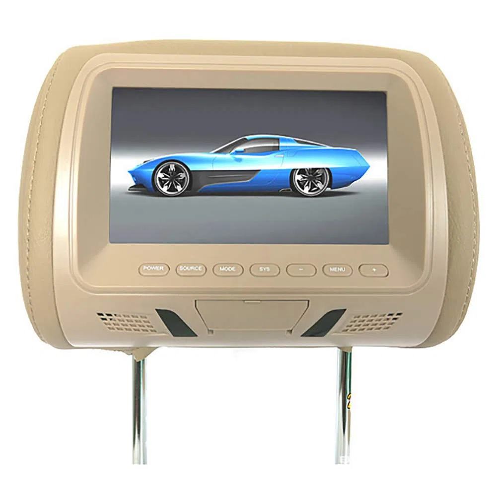 17,8 cm (7 Zoll) LCD-Bildschirm, Auto-Kopfstützen-Monitor mit USB-Anschluss, TF-Kartenschlitz, Multimedia-Unterhaltungs-Display-Bildschirme, unterstützt Foto/HD-Video/Musik/Radio, Schwarz