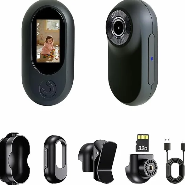 Bodycam für Motorrad, Fahrrad, Outdoor(Schwarz)