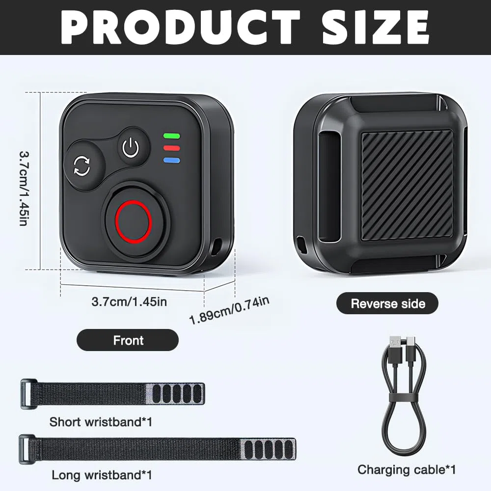 NAVESO Bluetooth Fernbedienung für Insta360 X5/X4/X3/Ace Pro 2/Ace Pro/GO3S/GO3/GoPro Hero 13/12/11/IOS/Android, Kabellose Smart Fernbedienung mit Handschlaufe zur USB-Ladekabel 50M Reichweite