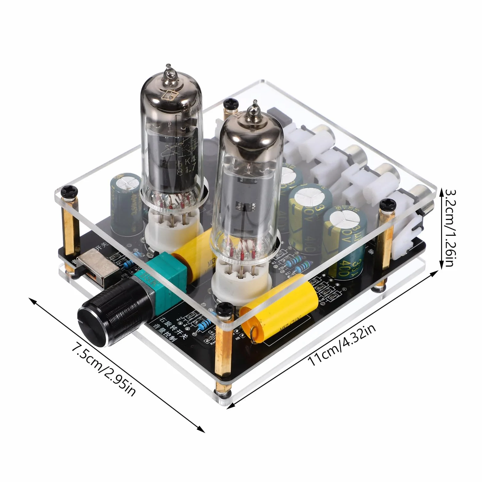 Angoily Röhrenradio Bausatz mit Phono Vorverstärker für Plattenspieler HiFi Röhrenvorverstärker mit PCB und ABS Material für Moderne Heimkino Selbstgemacht Systeme