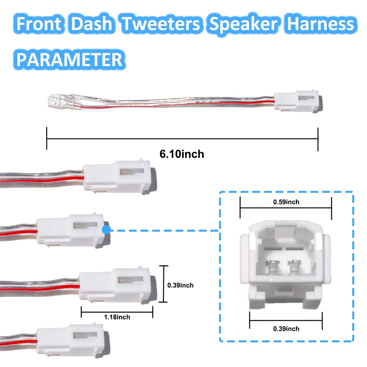 Front-Armaturenbrett-Hochtöner, Lautsprecher, Kabelbaum-Adapter, Stecker, Ersatz für Do-dge Ram JEE-p Chry-sler 2005–2022 Aftermarket Dash Hochtöner Audiokabelstecker, 4 Stück