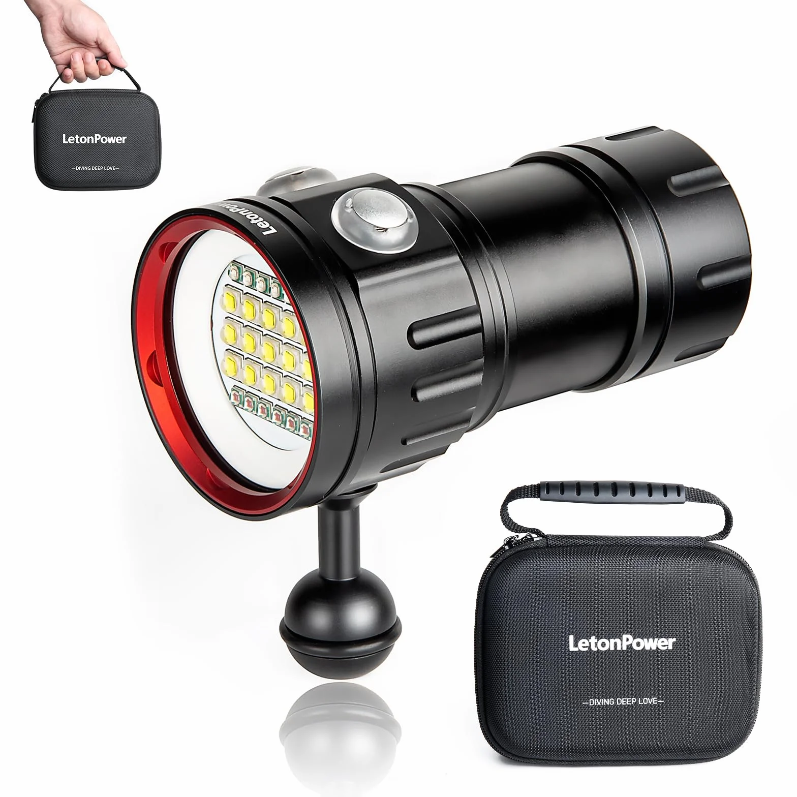 B15 Tauchen Taschenlampe 8000 Lumens Super Bright Underwater 80m Video Light Scuba Dive Light