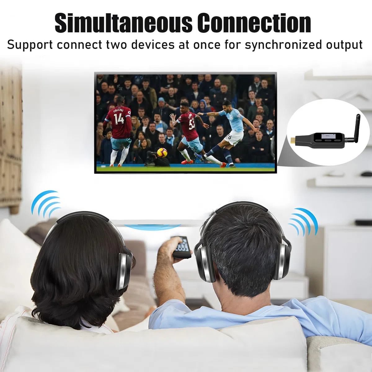 Tendak HDMI ARC auf Bluetooth Transmitter, ARC TV Audio Adapter für Kabellose Kopfhörer & Lautsprecher, HDMI ARC Audio Extractor Unterstützung Simultane Dual Device Pairing, CEC Volume Control