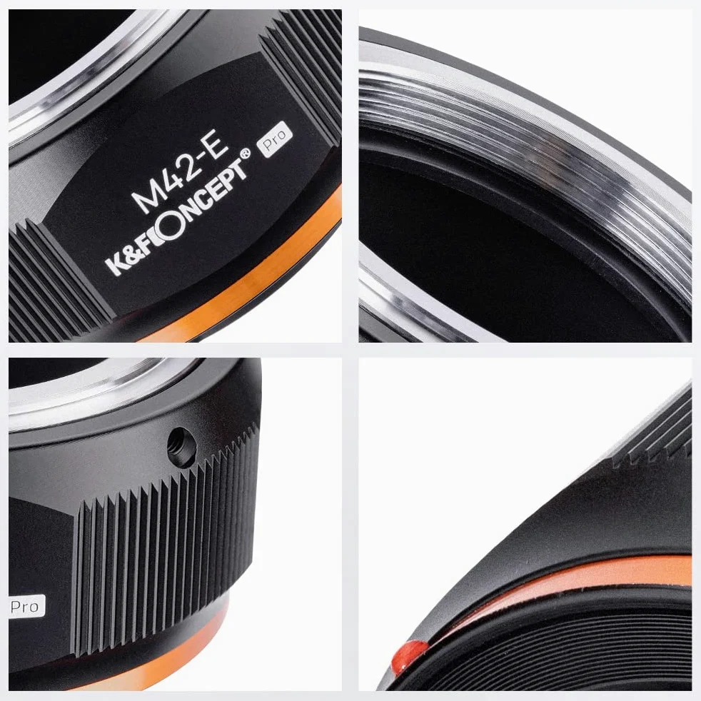 K&F CONCEPT M10105 M42-NEX Hochpräziser Objektivadapter, Sekundäre Oxidation Adapter Ring, Sony NEX Adapter, Objektiv Adapterring für M42 Objektiv auf Sony NEX E-Mount Kamera