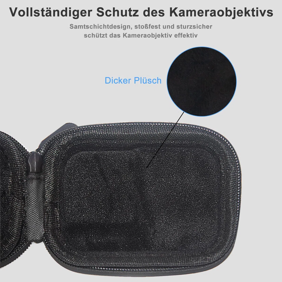 FiTSTILL Schwarze PU-Mini-Aufbewahrungstasche für INSTA360 ace pro 2/ace pro/ace/go Ultra Tragbares Design mit Doppelreißverschluss, Zubehör für Ace Pro 2/Ace Pro/Go Ultra