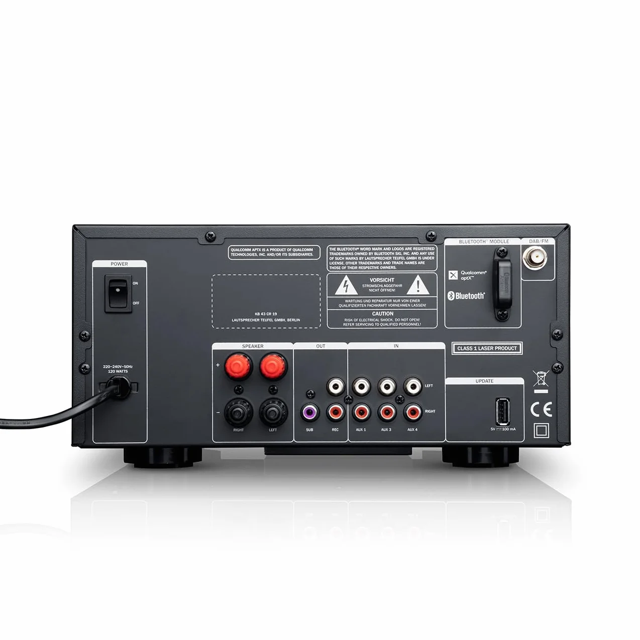 Teufel Ultima 20 Kombo 2 - HiFi Stereo Kompaktanlage mit CD und Bluetooth, USB, DAB+ Digitalradio, FM Radio, Musikstreaming, Bassreflex (Schwarz)