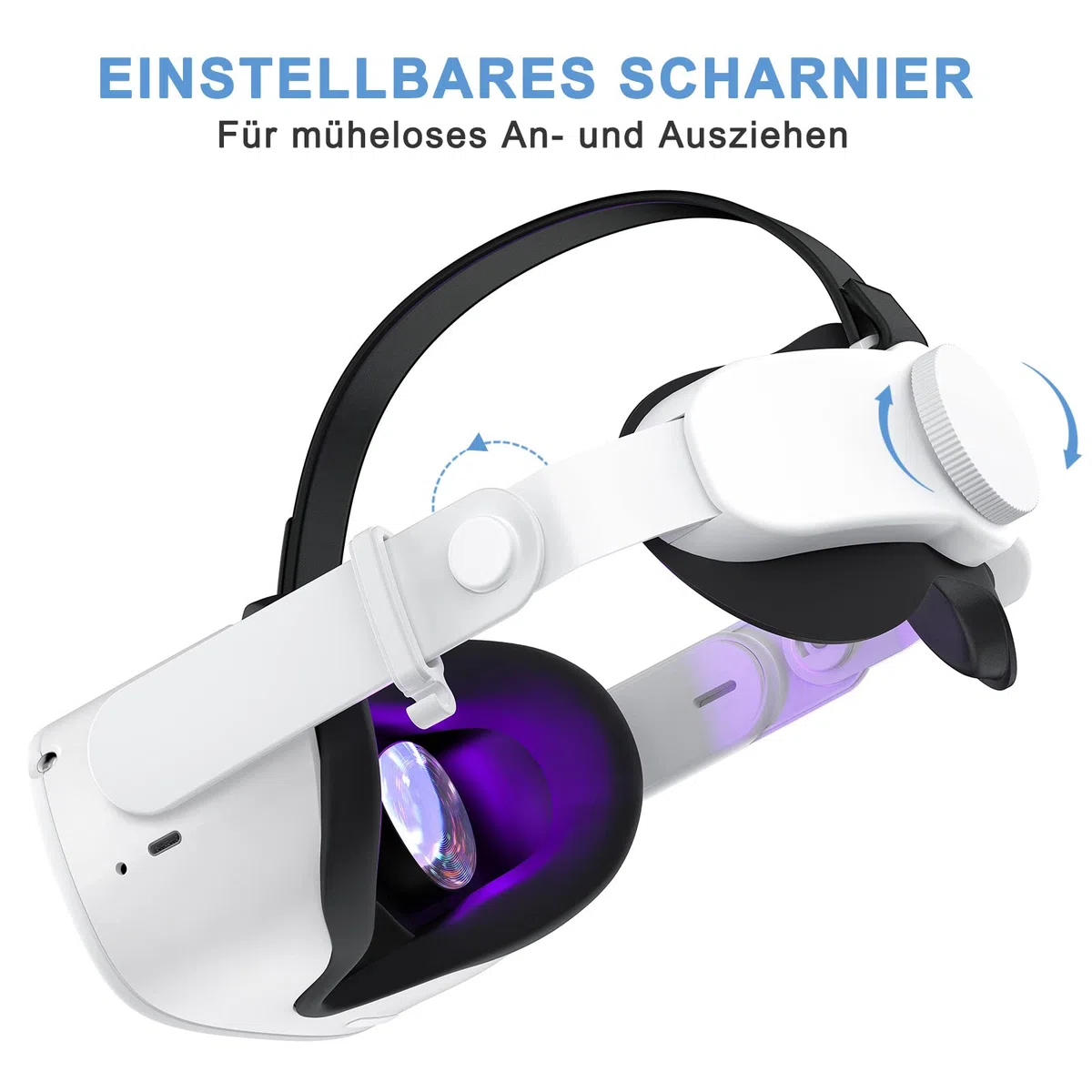 SUPERUS Elite Strap für Oculus Quest 2 - Head Strap Ersatz für Meta Quest 2, VR Zubehör kompatibel mit Quest 2 - Verbesserter Komfort, reduziert den Druck auf den Kopf - mit verstellbarem Scharnier