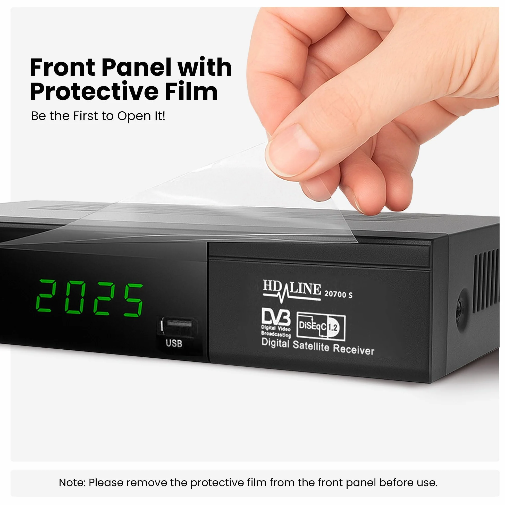 Hd-line 20700 HD Sat Receiver Satellit DVB S2 HD Receiver für SAT Digitaler Satelliten SAT Receiver (DVB-S/S2, HDMI, SCART, 2X USB 2.0, Full HD 1080p) (Vorprogrammiert für Astra Hotbird und Türksat)