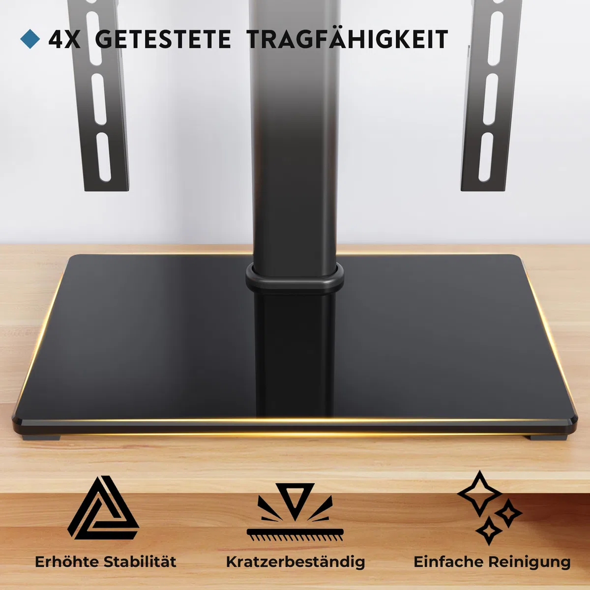 BONTEC TV Ständer Höhenverstellbar, Schwenkbar Fernsehständer für 24-60 Zoll LCD LED OLED Fernseher bis 45 KG, Max. VESA 400x400, Universeller TV Standfuß mit Kabelmanagement