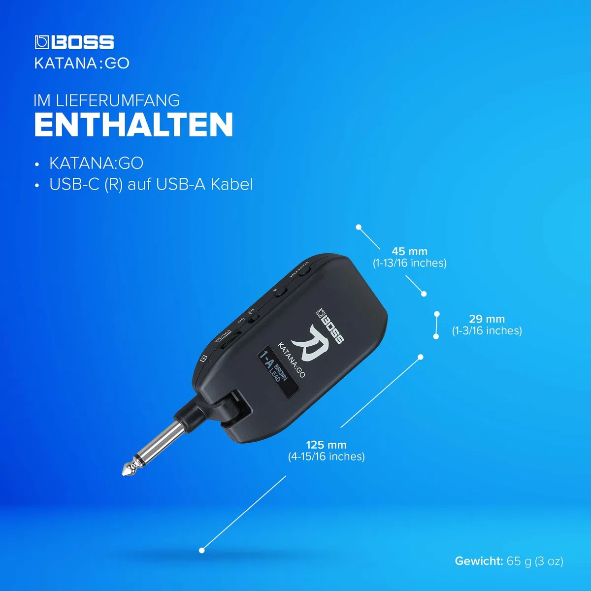 BOSS Katana:GO, Personal Headphone Amplifier für Gitarre & Bass, Spielfertige Sounds aus den Katana Bühnenverstärkern, Innovative Raumklangtechnologie, Bearbeite Sounds & streame Backingtracks