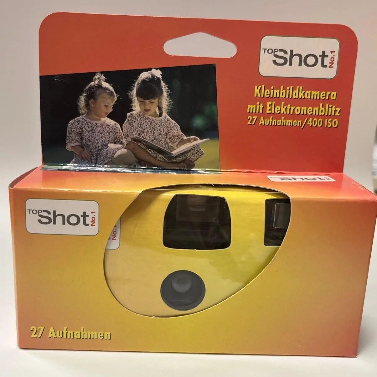 3X 1A Photo PORST Einwegkamera/Hochzeitskamera/Partykamera Edition Topshot in rot/orange (27 Fotos, mit Blitz und Batterien, 3er Pack)