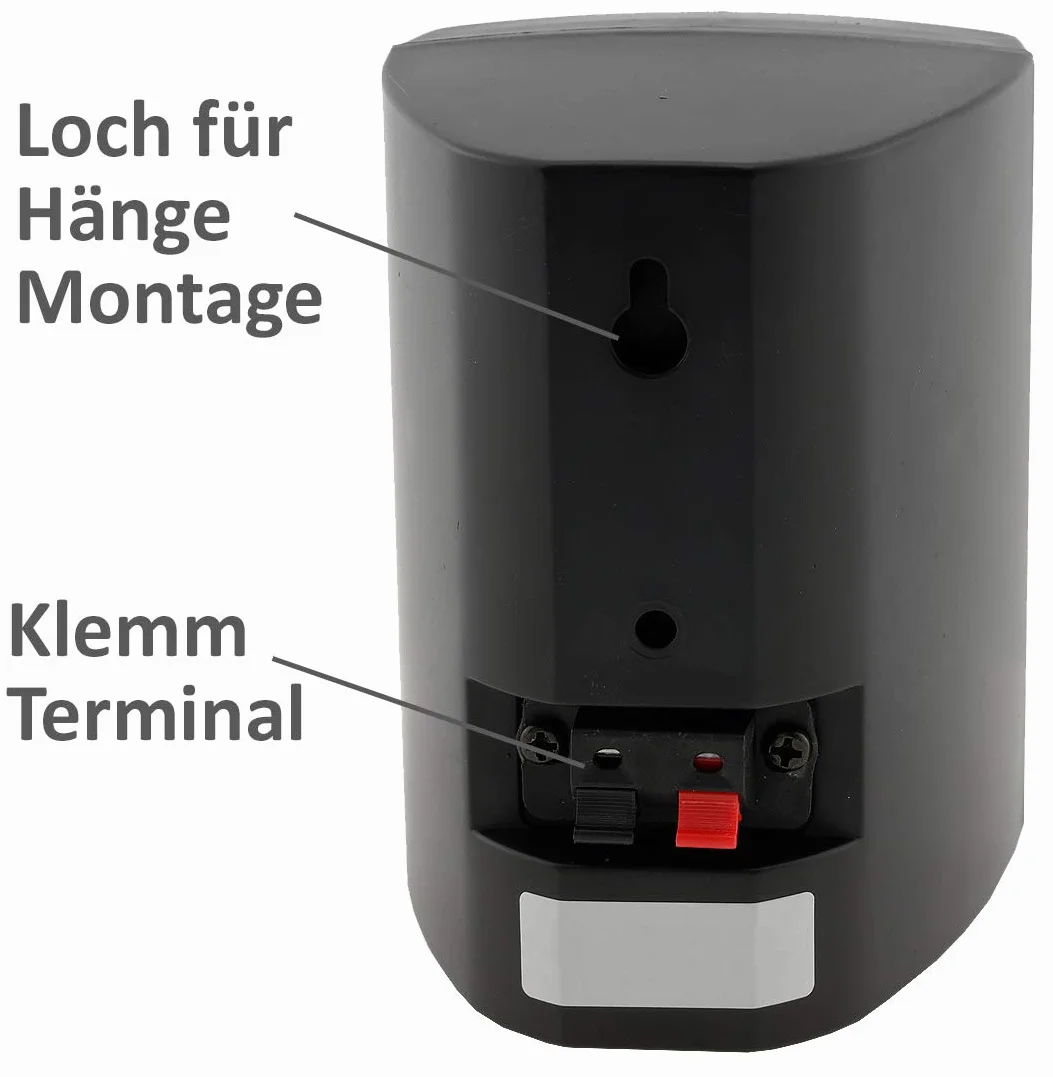 ChiliTec 2-Wege Lautsprecher Schwarz, Paar, Wand-Lautsprecher für HiFi Stereoanlage Heimkino, 40Watt 8Ohm