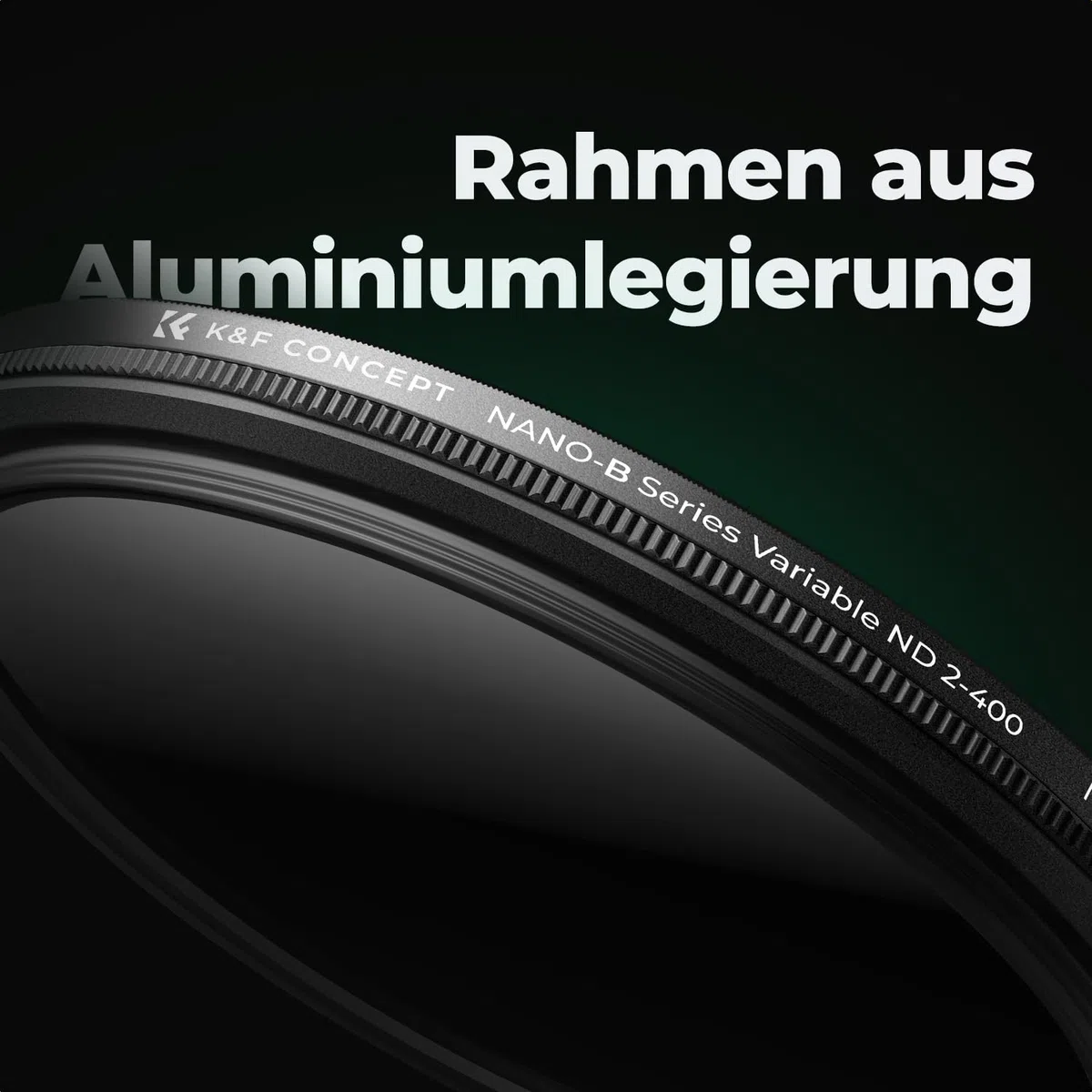 K&F CONCEPT 43mm ND Filter Variabler Graufilter ND2-ND400 (1-9 Blendenstufen) mit DREI Reinigungstücher für Landschaftsfotografie（Nano-Basic Serie）