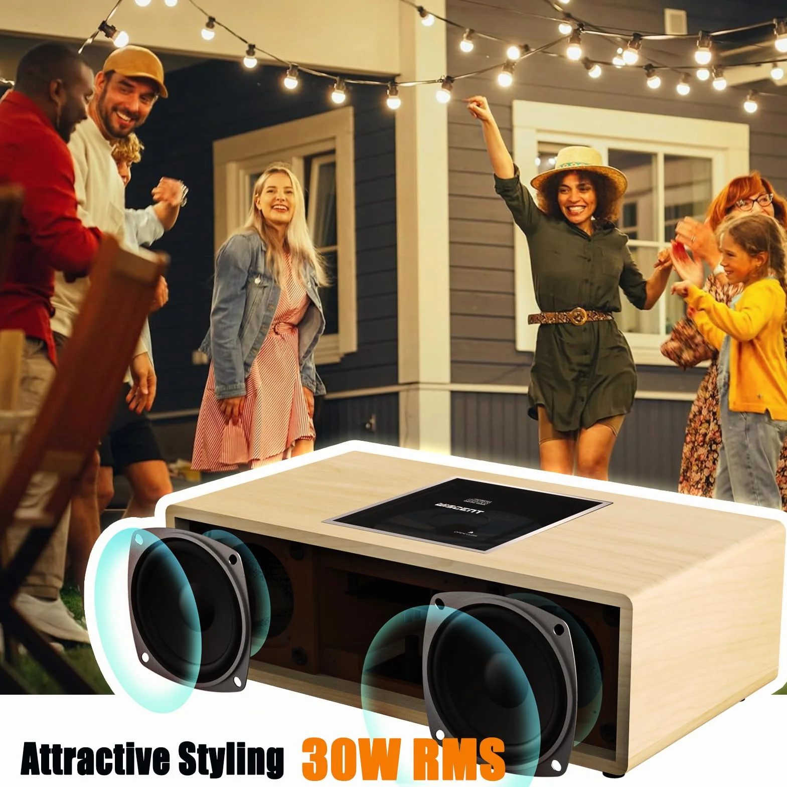 DAB Radio mit CD Player, Vintage-HiFi-Musiksystem aus Holz mit Bluetooth, DAB+, UKW-Radio, AUX- und USB-Eingang, Fernbedienung, Kompaktradio und Stereoanlage