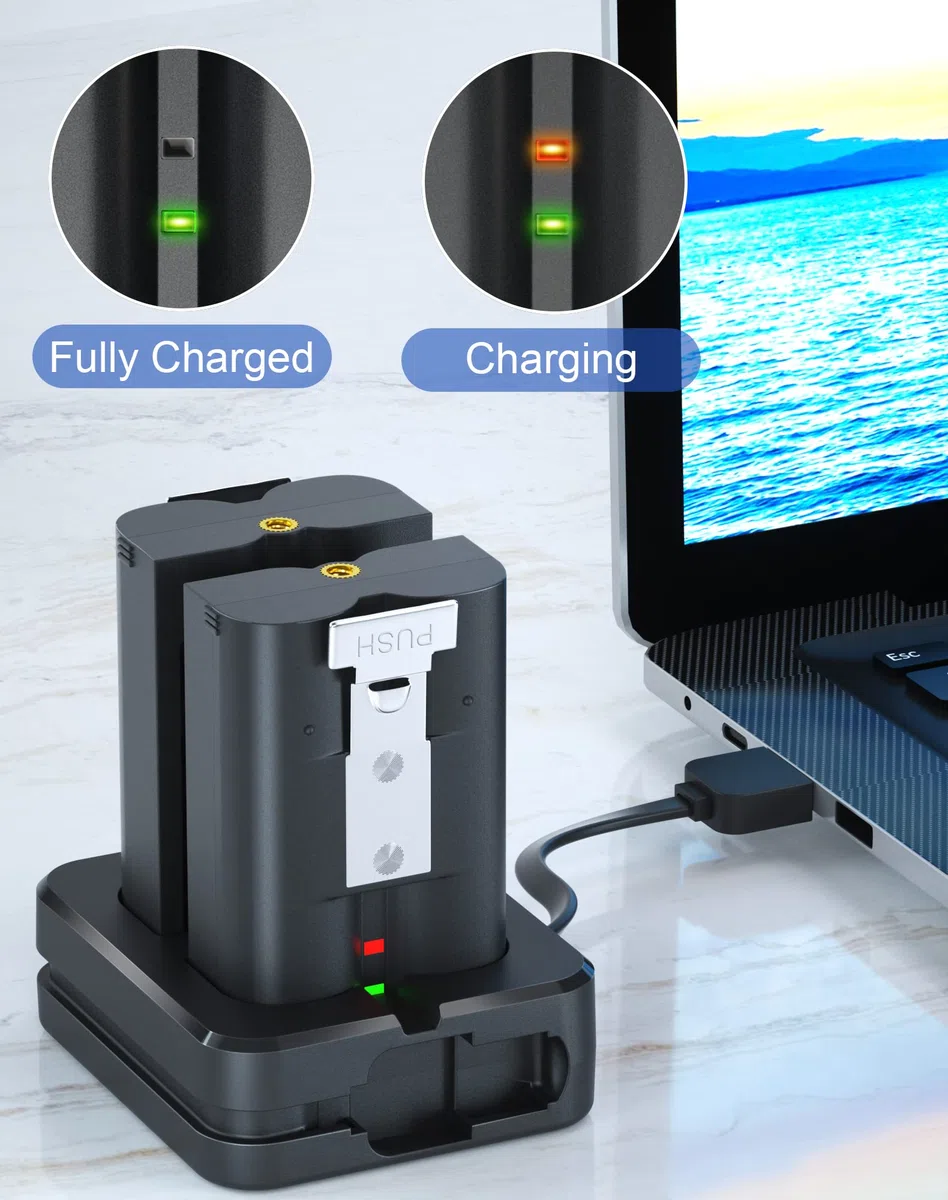 2 Batterien Und Ladestation für Ring Video Doorbell, 3.65V 6040mAh Akku kompatibel mit Video Doorbell 2/3/3+/4, Spotlight Cam Battery, Stick Up Cam(2/3Gen)