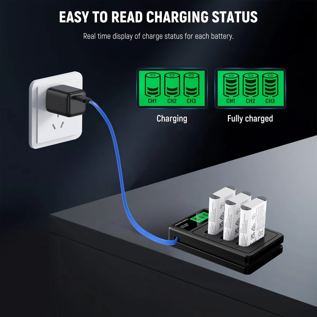 NEEWER Basics 3 Stück NP-BX1 Ersatzbatterien mit USB Dreifach Ladegerät, 1090mAh Kamera Backup Stromversorgung Kompatibel mit Sony ZV1 ZV-1 II Cybershot RX100 RX100II RX100M II HDR-AS15 HDR-AS30
