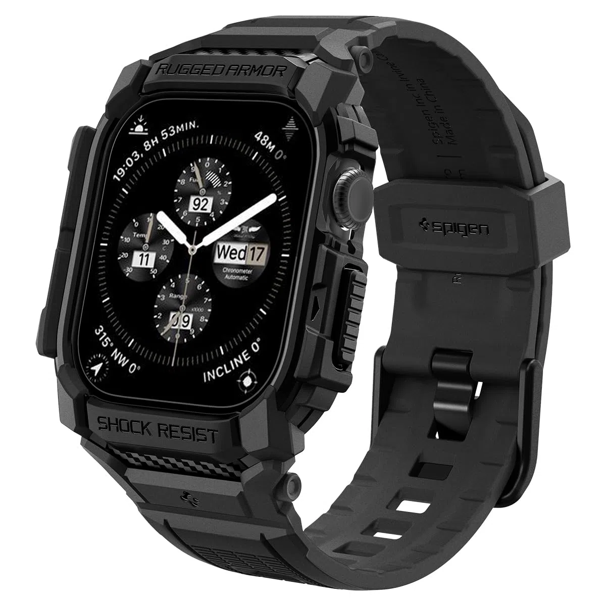 Spigen Rugged Armor Pro Hülle mit Armband Kompatibel mit Apple Watch 11/10 42mm (2025/2024)