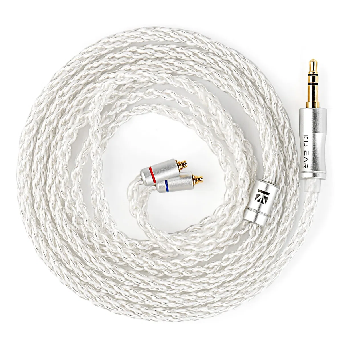 Yinyoo KBEAR MMCX IEM Kabel 5N 8Core OFC Silber Beschichtet Ohrhörer Upgrade Kabel 120cm HiFi In Ear Monitor MMCX Kabel 3,5mm Klinkenstecker