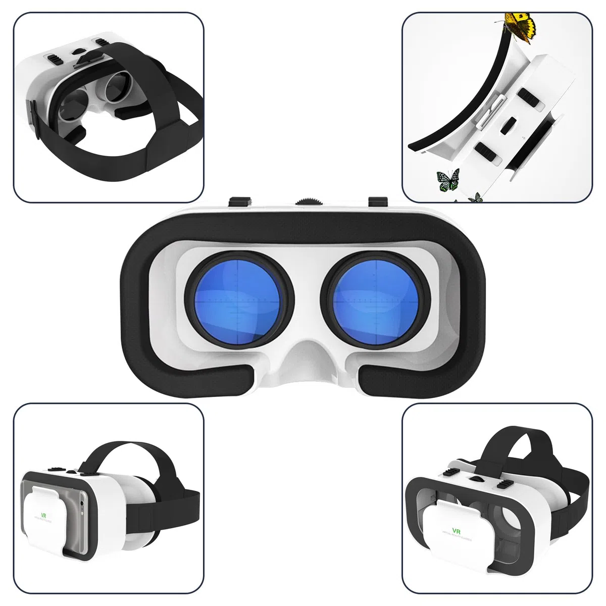 VR Brille Handy, Virtual Reality 3D Headset mit Fernbedienung, Augenschutz 3D Handy Brille HD Linsen VR Headset, Kompatibel IOS Android für Phone 4,7-6,5 Zoll(Schwarz)