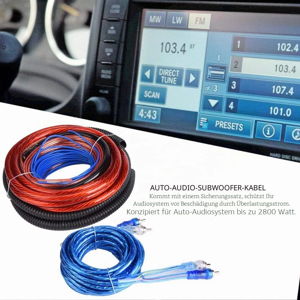 4 Guage 2800W Car Audio Subwoofer Verstärker Lautsprecher Installation Kabel Kabel Kit Sicherungsanzug Universal für die meisten Autos