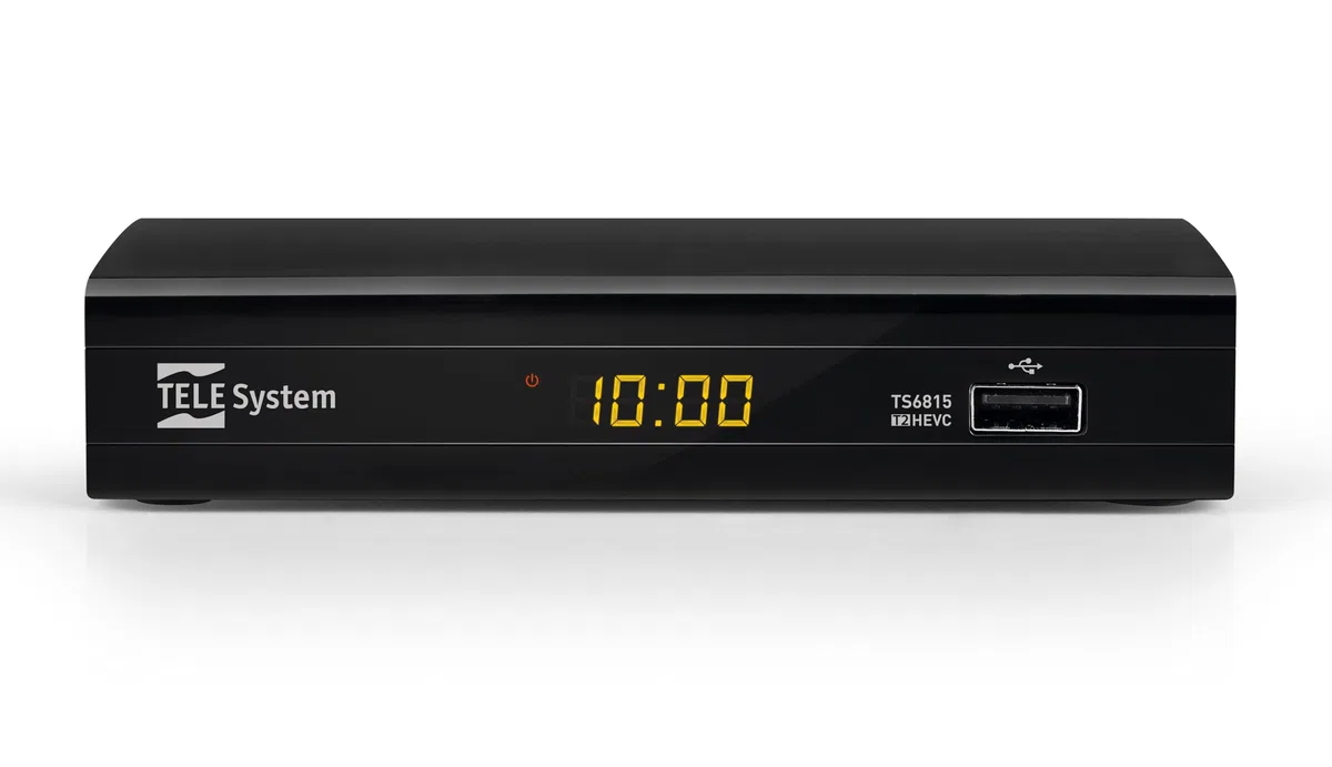 Tele System Digital Terrestrial Decoder TS6815/02 DVB-T2 HEVC 10 bit-HD HDR HLG Technologie-AUTOSCAN und LCN für logische Senderreihenfolge-Aktualisiertes EPG- Media Player-Fernbedienung inklusive