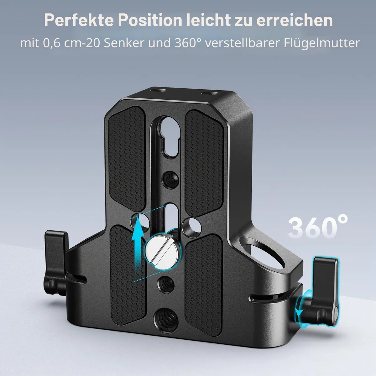 SMALLRIG Kamera-Grundplatte mit Stangenschienenklemme, Grundplatte für Sony A6500 A6600 A6300, für Panasonic GH5 GH6, für Sony A7-Serie, für Canon R5 R6, beide für Kameras und Käfige - 1674