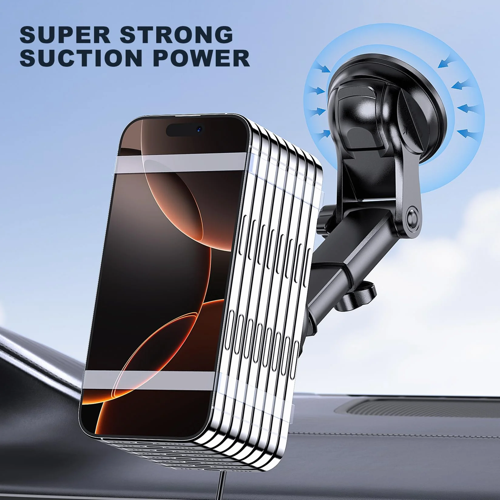 MOKPR für MagSafe Autohalterung mit Ladefunktion, 15W für Magsafe Autohalterung Ladefunktion Handyhalterung Auto Magnet mit Ladefunktion für iPhone 17/16/15/14/13/12