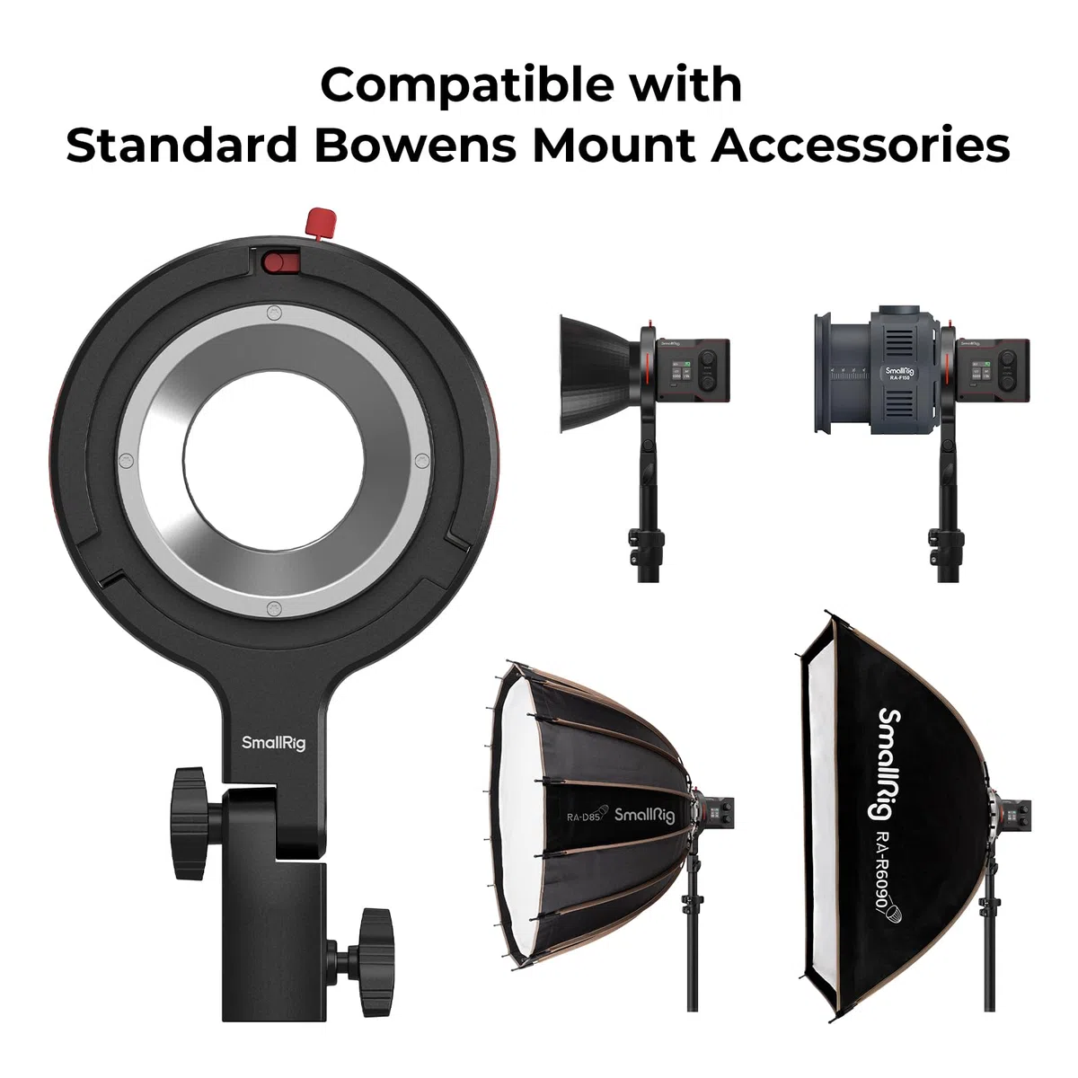SMALLRIG Bowens Mount Softbox Speed Ring Adapter für SmallRig RC 60B COB Videoleuchte, kompatibel mit Standard-Bowens-Mount-Zubehör, Tragfähigkeit von 1,5 kg - 4476