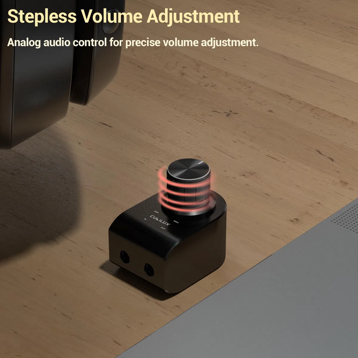 Cubilux 3,5 mm Lautstärkeregler, Inline Stereo Pegelsteller für Kopfhörer, Lautstärke Attenuator mit Aluminiumgehäuse zur Störabschirmung
