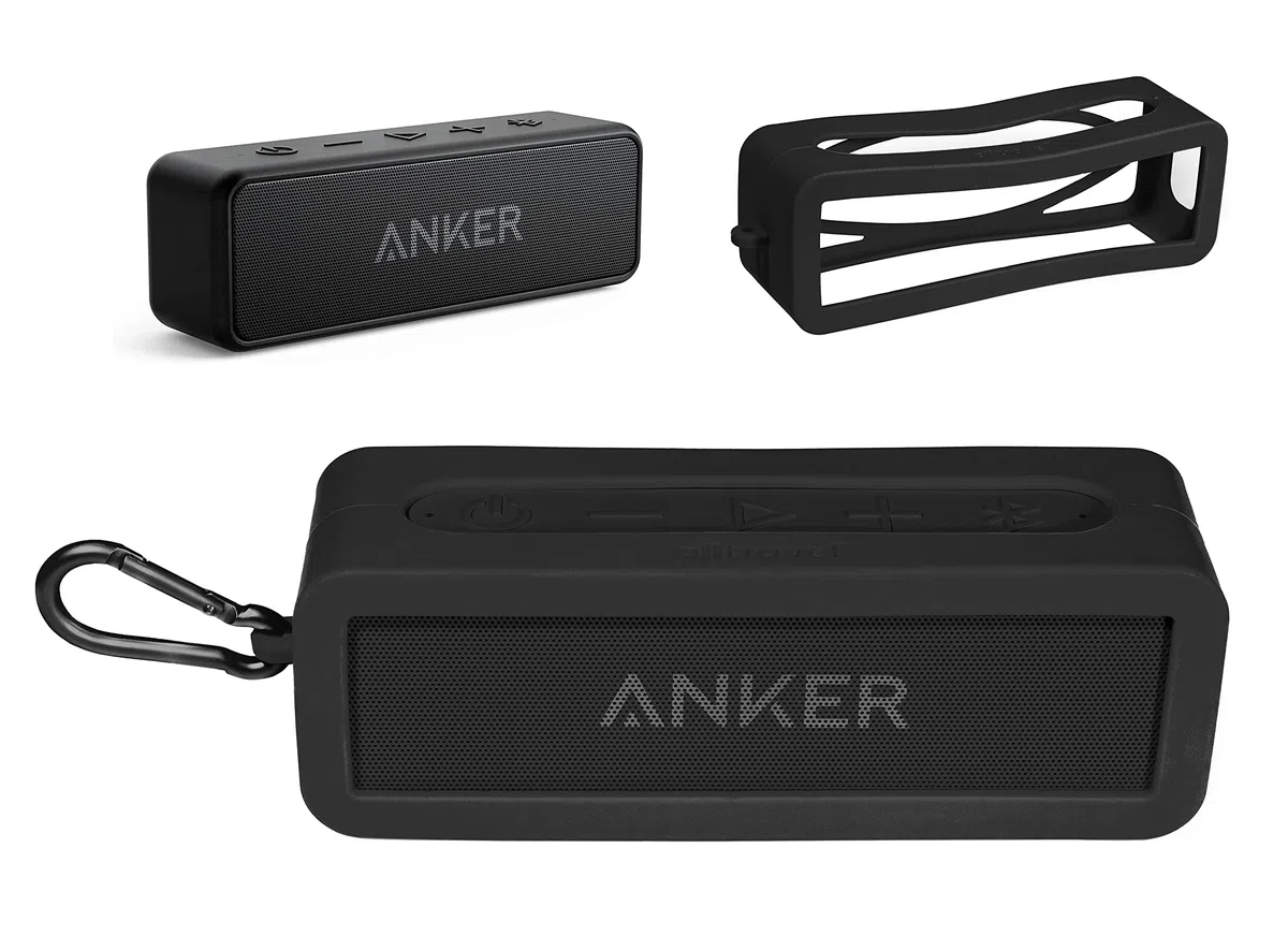 Alltravel Individuelle Silikonhülle für Anker Soundcore 2, SoundCore 2 12 W tragbarer Bluetooth-Lautsprecher, vollständiger Schutz vor Stößen, Schütteln und Herunterfallen, Macht den Soundcore 2
