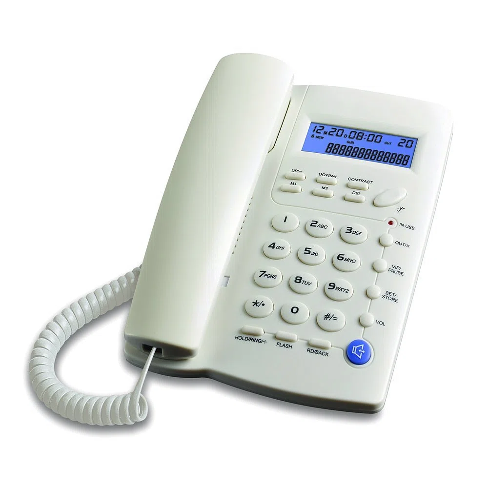Ornin Y043 schnurgebundenes Telefon mit Lautsprecher, Anruferanzeige über LCD (Weiß) …