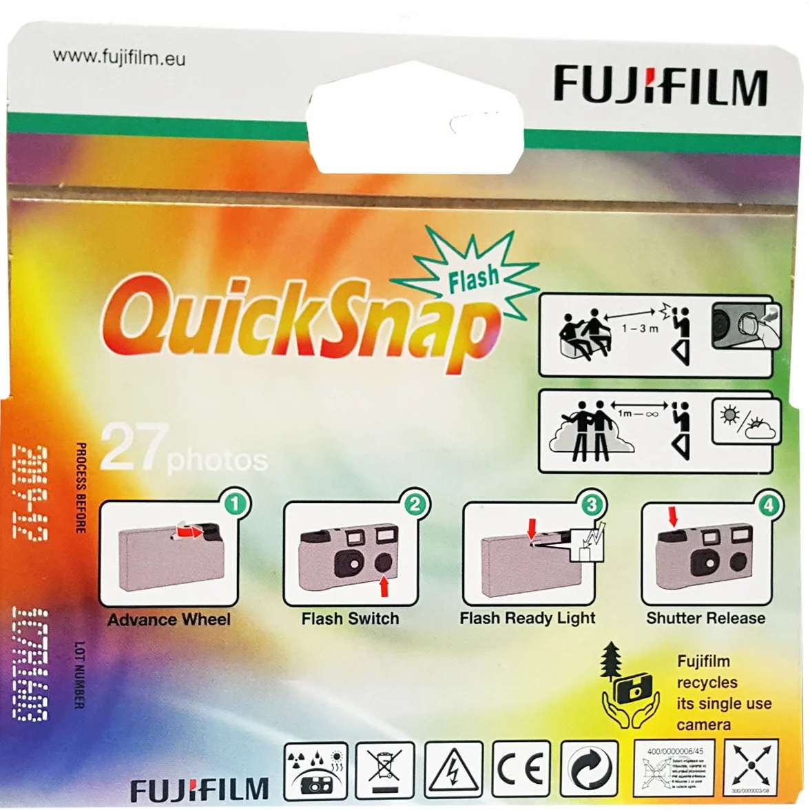 Fujifilm Quicksnap Flash Einwegkamera (5er Pack) - 27 Fotos mit Blitz