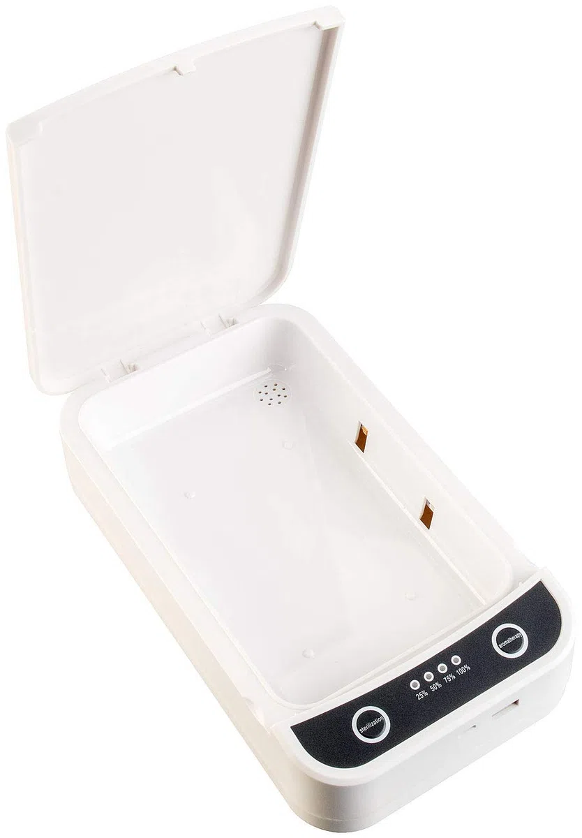 Somikon UV-Sterilisator: 2er-Set UV-Desinfektions-Boxen für Smartphone, Brille, Schlüssel usw. (Sterilisator Desinfektionbox, Desinfektionsbox, NAS)
