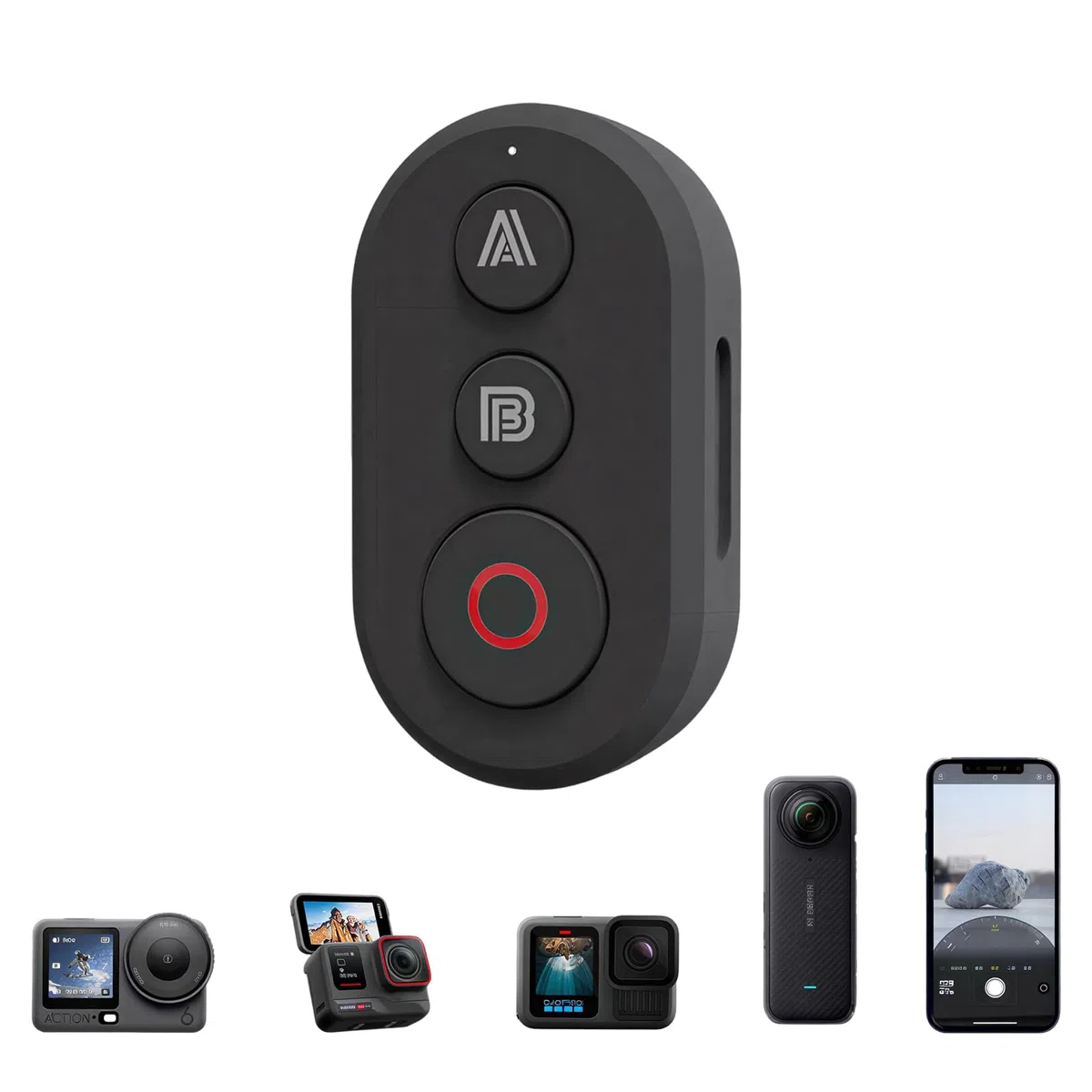 Fernbedienung kompatibel mit DJI Action 6/Action 5 Pro/Action 4 Kameras | 25m Reichweite Präzise Bewegungsverfolgung Intelligenz Armband Fahrradhalterung, Handy Funk Fernbedienung