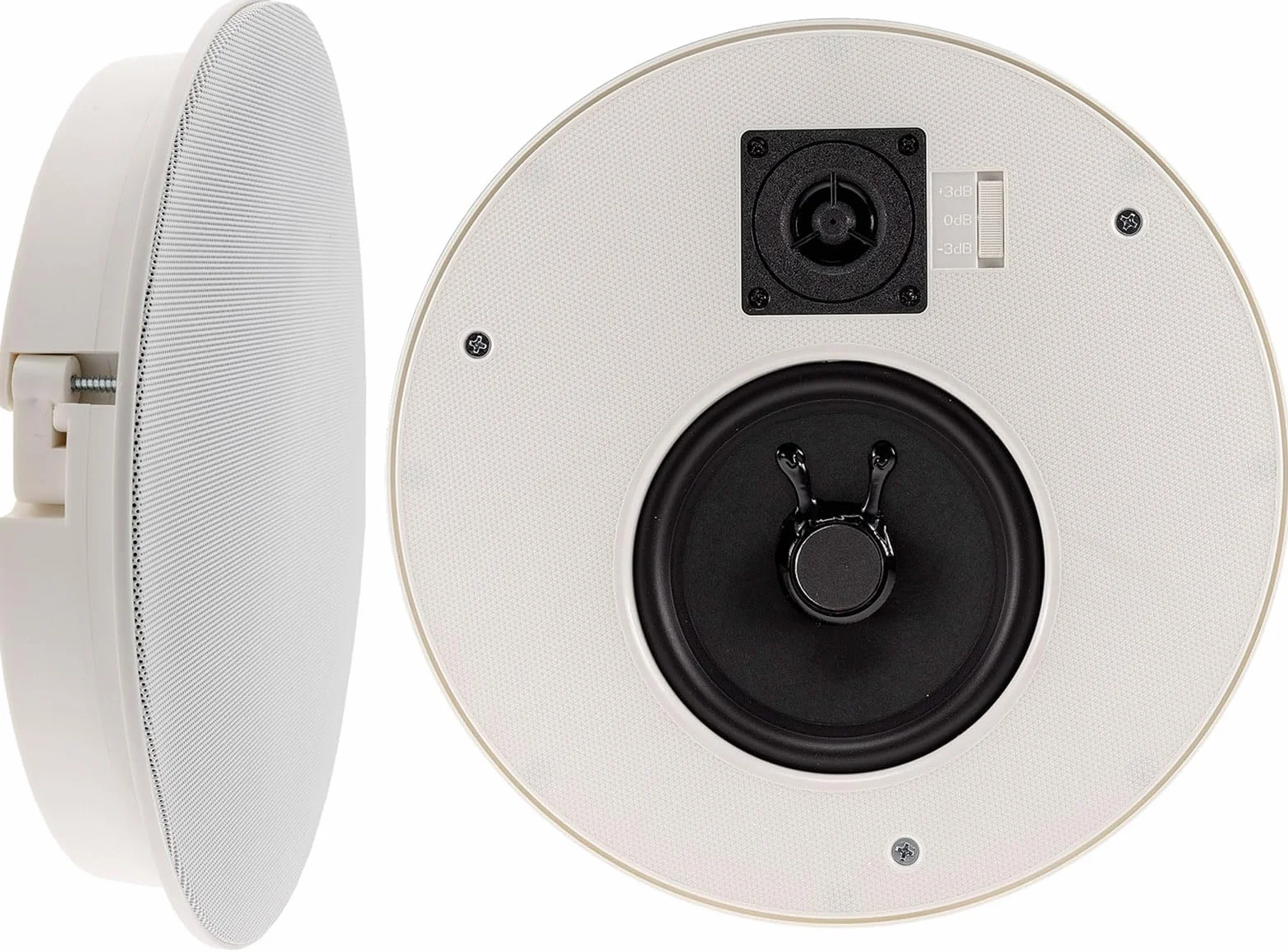 ChiliTec Einbaulautsprecher 2-Wege 120Watt Rund Ø 255mm Flat-Speaker Weiß