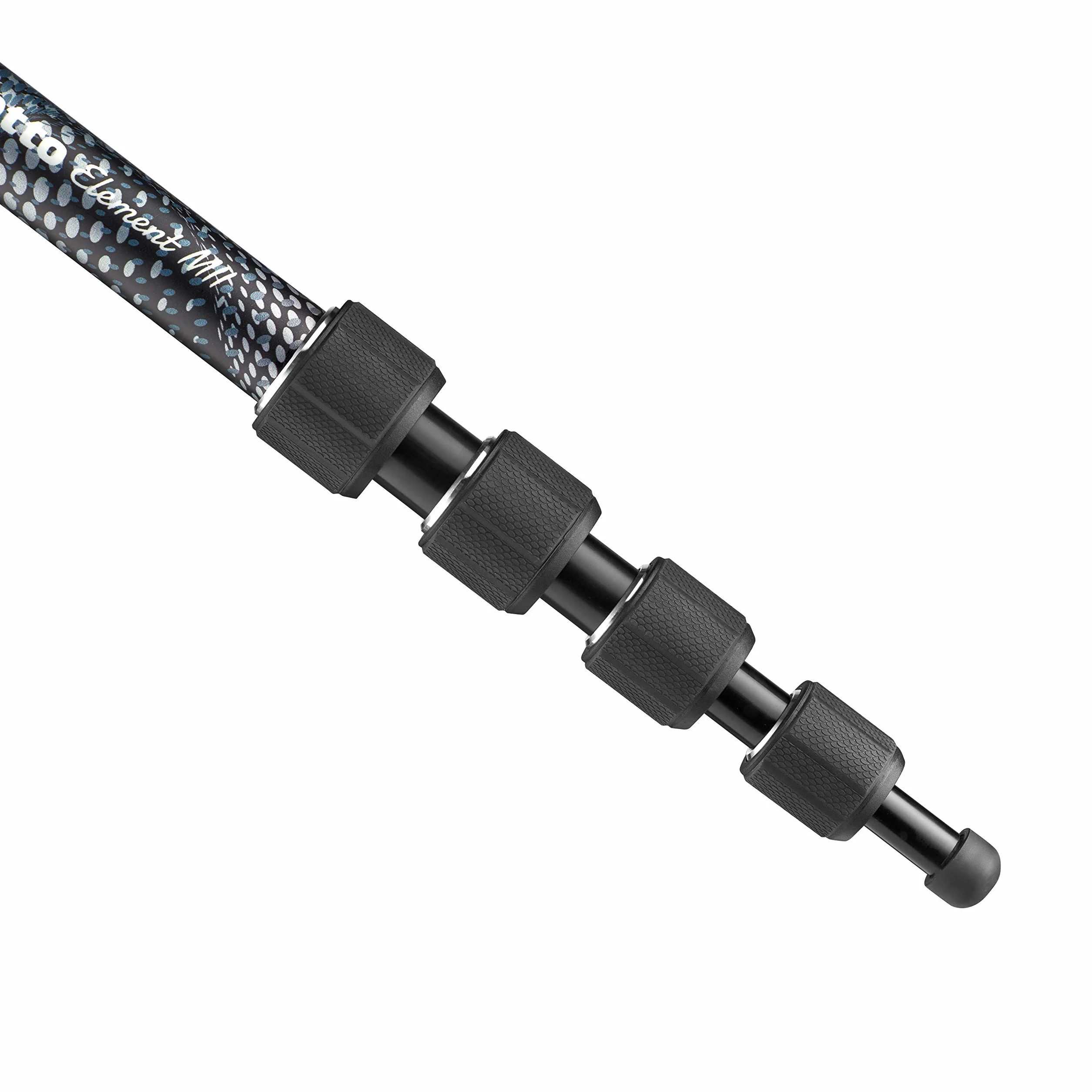 Manfrotto Element MII MMELMIIA5BK, leichtes Alu-Reise-Einbeinstativ, 5 Segmente, Handgelenkschlaufe, Gummigriff, Drehverschlüsse, Traglast bis zu 16 kg, für Kompakt-, spiegellose und DSLR-Kameras
