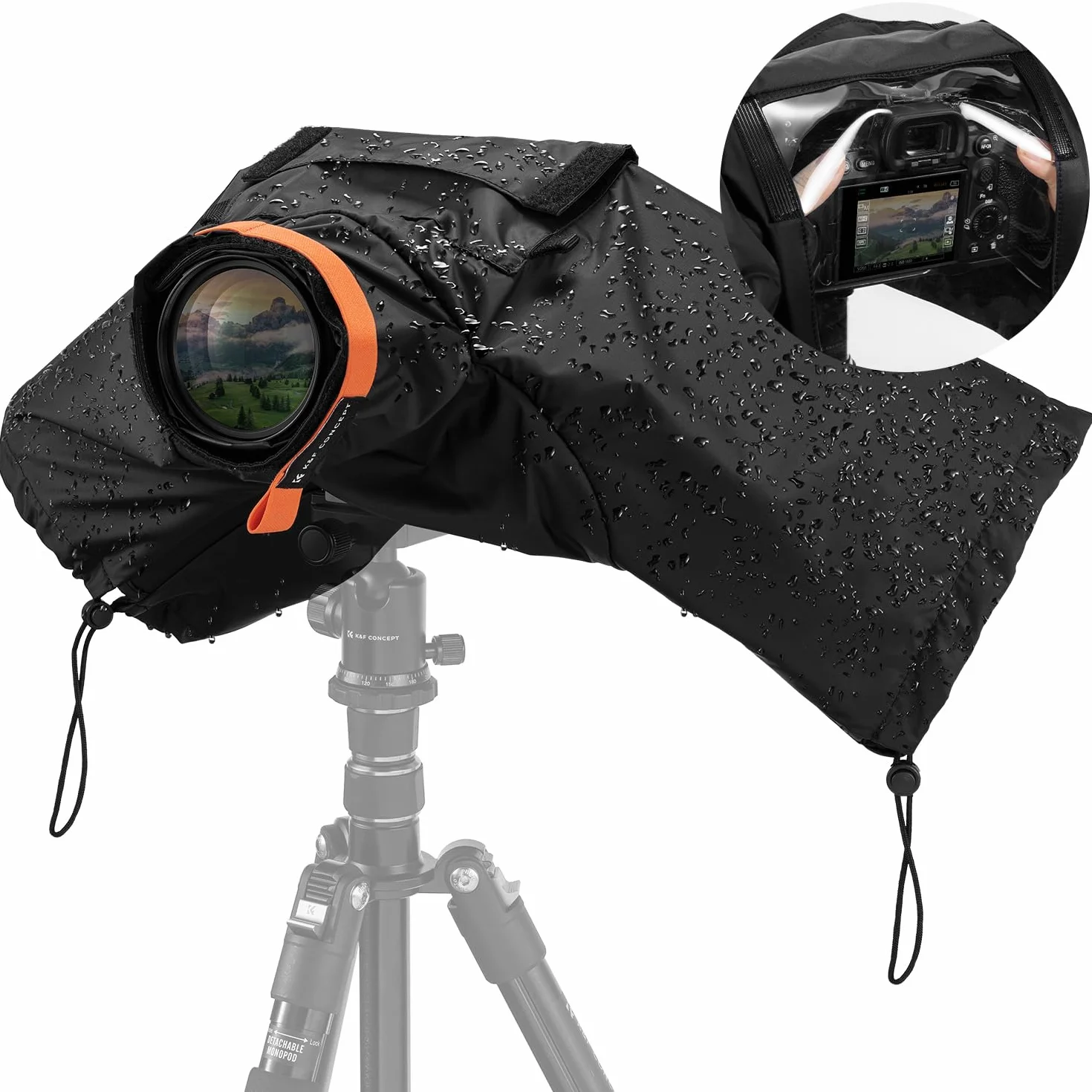 K&F CONCEPT Kamera Regenschutzhülle wasserdichte Kamerahülle, Rain Cover Schutz für Canon, Nikon, Sony und andere Digitale DSLR -Kamera, für Outdoor-Fotografie
