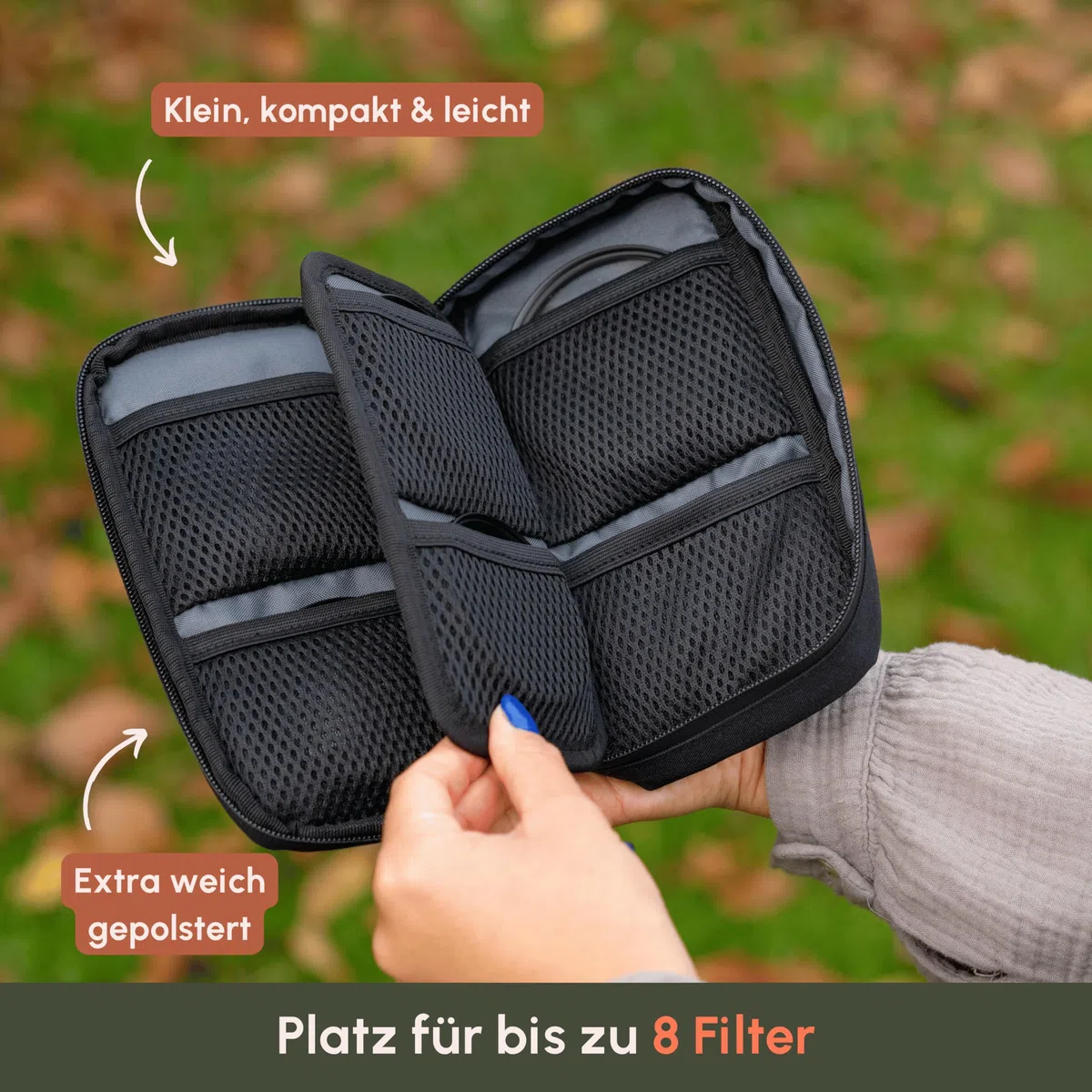 C-Rope wasserfeste Filtertasche für Kamera-Filter bis zu einem Durchmesser von 10 cm - Filterbeutel, Aufbewahrung für 8 große Filter