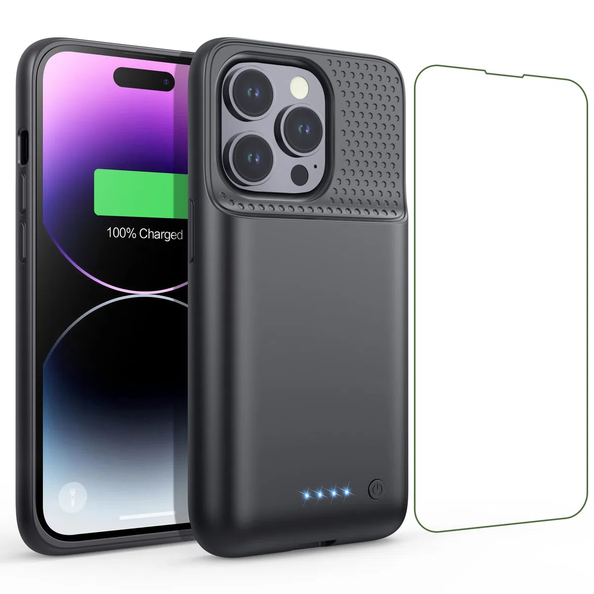 Feob Akkuhülle für iPhone 14 Pro,【2025 Neueste】 7200mAh Smart Battery Case Zusatzakku Ladehülle Tragbare Akku Hülle Abnehmbare Handyhülle Akku Powerbank hülle Akku Case für iPhone 14 Pro [6,1 Zoll]